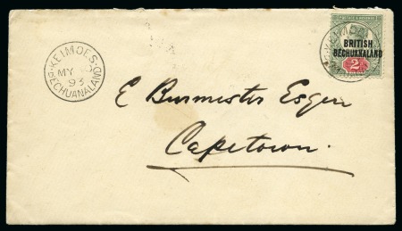 Stamp of Bechuanaland » Postal History & Cancellations KEIMOES: Collection written up on 4 album pages incl.