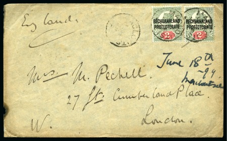 Stamp of Bechuanaland » Postal History & Cancellations MACLOUTSI: Collection written up on 8 album pages from QV period with 39 stamps and 3 covers