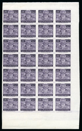 Stamp of Italy » San Marino SAN MARINO 1945 Postage Dues 0,25L in imperforate block of 28, MNH