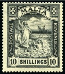 Stamp of Malta 1860-1938, Mint & used collection on two album pages,