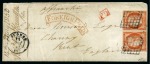 Stamp of France Rare cachet rouge FOREIGN PAID sur enveloppe avec texte