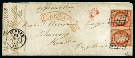 Stamp of France Rare cachet rouge FOREIGN PAID sur enveloppe avec texte