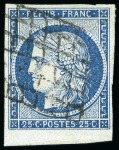 Stamp of France 1849 25c bleu, 6 très beaux exemplaires