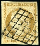 Stamp of France 1849 10c bistre-jaune, 5 très beaux exemplaires dont
