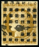 Stamp of France 1849 10c bistre-jaune, 5 très beaux exemplaires dont