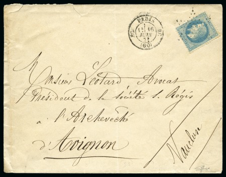 Stamp of France Etoile pleine sur 20c Lauré avec càd Paris RC (60)