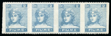 Stamp of Italy » Italy Fiume ITALY - FIUME 1919 2C paper type C - 2 strips vertical IMPERFORATE, etc