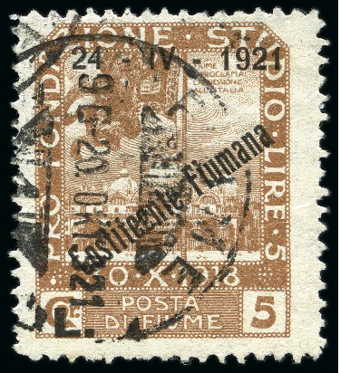 Stamp of Italy » Italy Fiume ITALY - FIUME 1921 Costituente Fiumane 2L & 5L with overprint letterset ERRROR