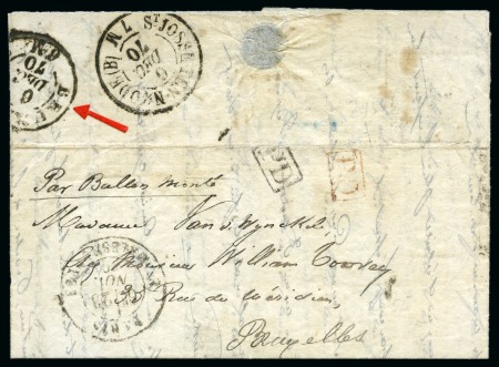 Stamp of France » Guerre de 1870-1871 LE VILLE D'ORLEANS Ballon monté de Paris 23.11.1870