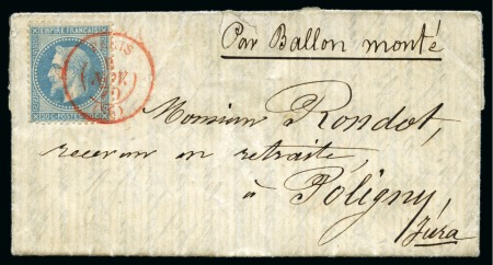 Stamp of France » Guerre de 1870-1871 càd Paris SC rouge 09.11.1870 sur 20c Lauré sur Ballon