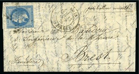 Stamp of France » Guerre de 1870-1871 LE GODEFROY CAVAIGNAC de Paris 13.10.1870 avec 20c