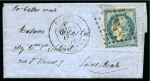 Stamp of France » Guerre de 1870-1871 LE GARIBALDI 20c Siège obl. GC 3921 sur Ballon Monté