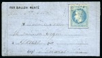 Stamp of France » Guerre de 1870-1871 LE FULTON Pli confié avec 20c Siège obl. étoile