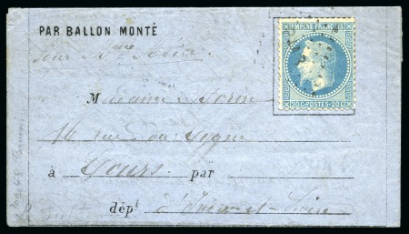 Stamp of France » Guerre de 1870-1871 LE FULTON Pli confié avec 20c Siège obl. étoile