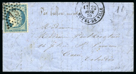 Stamp of France » Guerre de 1870-1871 LE VILLE D'ORLEANS avec 20c Siège obl. étoile 13