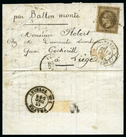 Stamp of France » Guerre de 1870-1871 LE GENERAL RENAULT avec 30c Lauré de Paris 10.12.1870