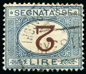 Stamp of Italy 1903 Postage Due 2L Blue and carmine (Sass. € 5'500)