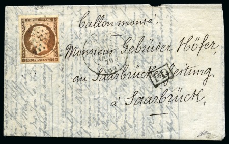 Stamp of France » Guerre de 1870-1871 Affranchissement exceptionnel avec 40c Empire NON DENTELE