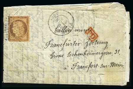 Stamp of France » Guerre de 1870-1871 Correspondance Havas en allemand par Ballon monté