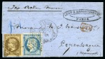 Stamp of France » Guerre de 1870-1871 Rare Ballon monté pour le Danemark avec 20c Siège