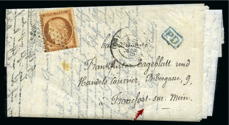Stamp of France » Guerre de 1870-1871 Correspondance Havas en allemand par Ballon monté
