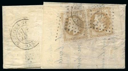 Stamp of France » Guerre de 1870-1871 Boule de Moulins écrite de Genève 02.01.1871 et posté à Saint Julien en Genvois 03.01.1871