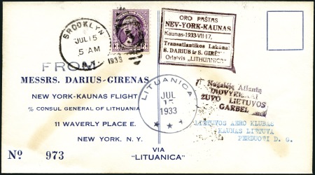Stamp of United States 1933 (Jul 15) Darius & Girenas first flight from N