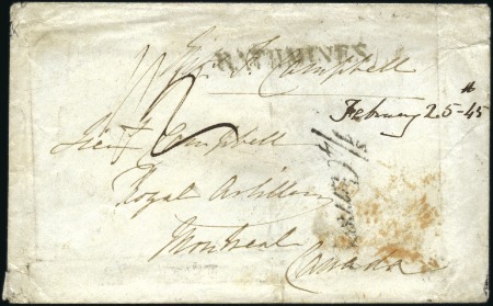 Stamp of Ireland 1844-45, Four covers all at 1s 2d Packet rate to M