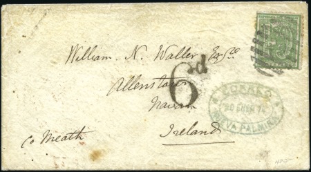 Stamp of Uruguay 1874 Cover from Nueva Palmira to Navan, Ireland, w