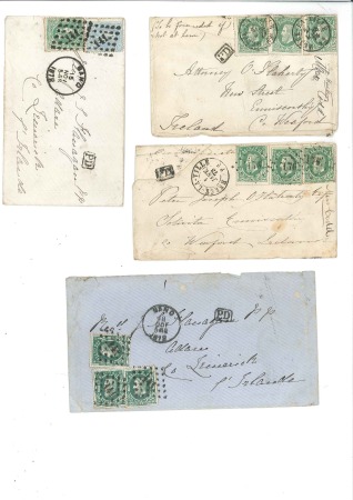 Stamp of Belgium » Belgique. 1869-83 Nouveaux types et nouvelles valeurs - Émission Petit lot de lettres pour l'Irelande: 10cX3 sur tr
