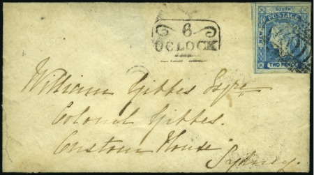 Stamp of Australia » New South Wales Laureated 2d blue, wmk "2," tied by oval of bars t