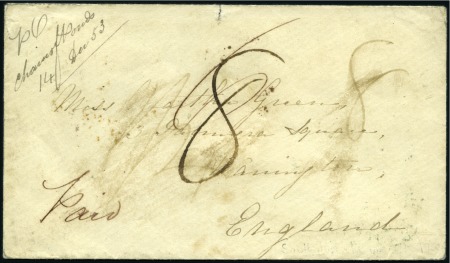 Stamp of Australia » South Australia 1853 Envelope from Chain of Ponds to England beari