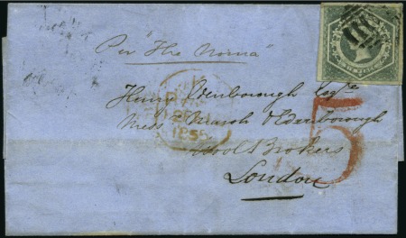 Stamp of Australia » New South Wales Diadem 6d greenish grey on folded cover from Sydne