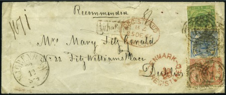 Stamp of Denmark 1866 Registered cover from Copenhagen to Dublin, w