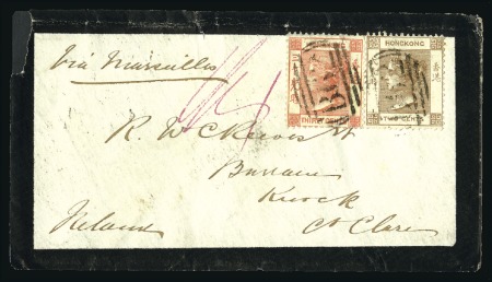 Stamp of Hong Kong 1867 (Dec 28) Mourning envelope from Foochow to Ir