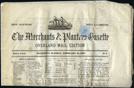 Stamp of Seychelles 1882 COMPLETE NEWSPAPER, "The Merchants & Planters