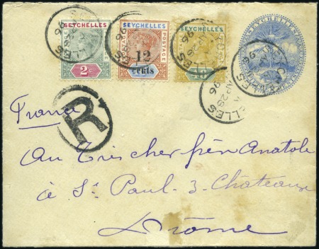 Stamp of Seychelles 15c Envelope (small format) sent registered to Fra
