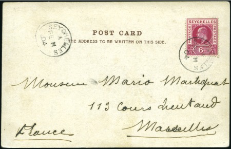 Stamp of Seychelles 1904-05, Two items; 1905 (Jan 7) mourning envelope