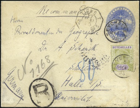 Stamp of Seychelles 15c Envelope (small format) sent registered to Ger
