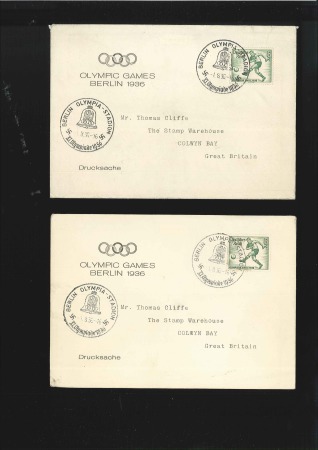 Stamp of Germany » German Empire » German Empire, 1933/45 Third Reich Four "OLYMPIC GAMES BERLIN 1936" envelopes with Ge