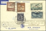 Stamp of France 1937 (Nov 20) Paris-Santiago "liason postale accél