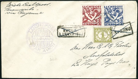Stamp of Netherlands Colonies » Surinam 1930 (Dec 3) Paramaribo-Cayenne (French Guiana) fl