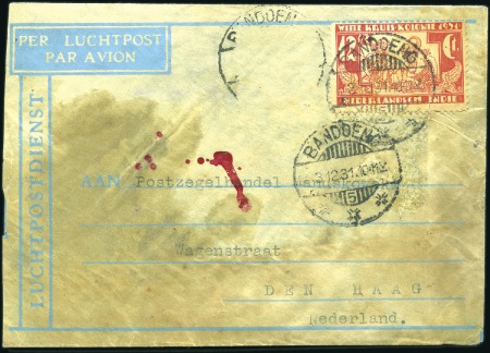 Stamp of Netherlands Colonies » Netherlands Indies 1931 (Dec 6) Crash of KLM mail plane "Ooievaar" at