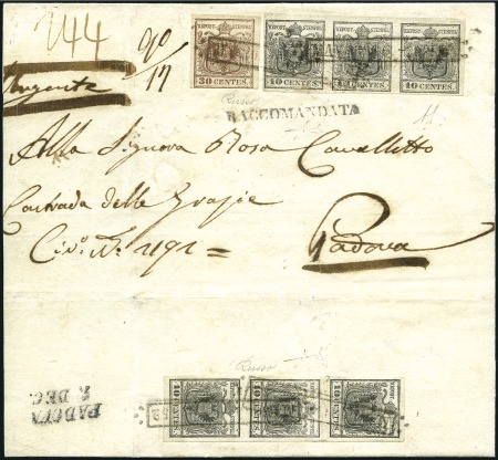 Stamp of Italian States » Lombardy Venetia 1852 Wrapper sent registered from Mantova to Padov
