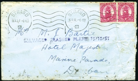 Stamp of South Africa » Union & Republic of South Africa 1951 (Oct. 15) DC-3 "Paardeberg" crash into a high