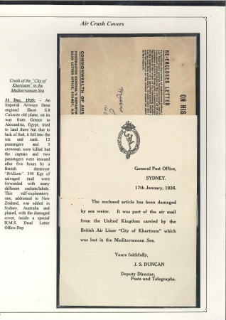 Stamp of Australia » Commonwealth of Australia 1935 (Dec 31) Imperial Airways crash of the "City 