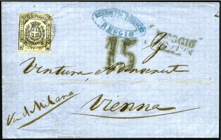 Stamp of Italian States » Modena 1859 20c Purplish Black, the scarce colour, large