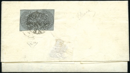 Stamp of Italian States » Papal States TETE-BECHE PAIR OF THE 1/2b ON COVER / TETE-BECHE 