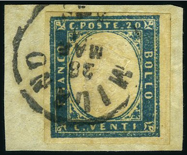 Stamp of Italian States » Sardinia EXTREMELY RARE INVERTED EMBOSSED HEAD VARIETY

1