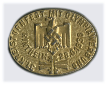 Stamp of Germany » German Empire » German Empire, 1933/45 Third Reich 1936 Rintheim Regional Olympia Sports Meet Pin, 35